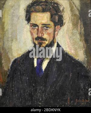 Gustave de Smet (1877-1943) Portret van Leo Van Puyvelde (1917) MSK Gent 22-10-2017 11-39-22. Banque D'Images