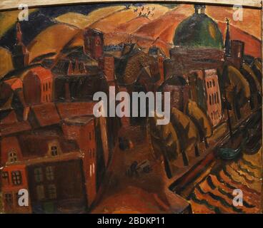 Gustave de Smet (1877-1943) - de groene koepelkerk van Amsterdam - MSK Gent 17-03-2009 12-04-38. Banque D'Images