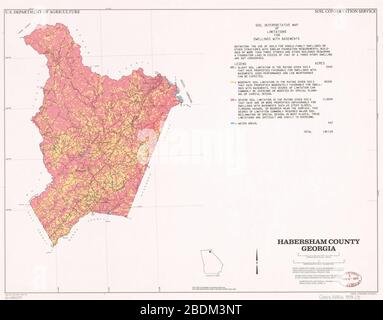 Comté de Habersham, Géorgie - carte d'interprétation du sol des limites pour les habitations avec sous-sols Banque D'Images