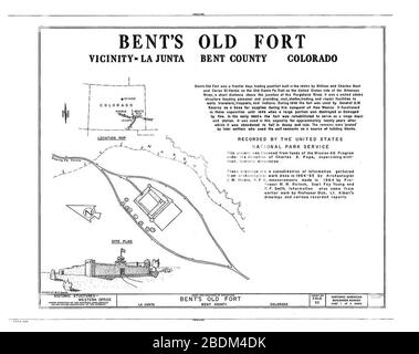 HUNS COLO,6-LAJUNT,1- (feuille 1 de 4) - Vieux fort Bent, la Junta, comté d'Otero, CO 00001v. Banque D'Images