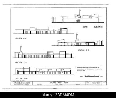 HUNS COLO,6-LAJUNT,1- (feuille 4 de 4) - Vieux fort Bent, la Junta, comté d'Otero, CO 00004v. Banque D'Images