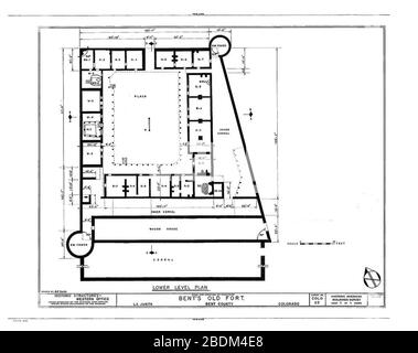 HUNS COLO,6-LAJUNT,1- (feuille 2 de 4) - Vieux fort Bent, la Junta, comté d'Otero, CO 00002v. Banque D'Images