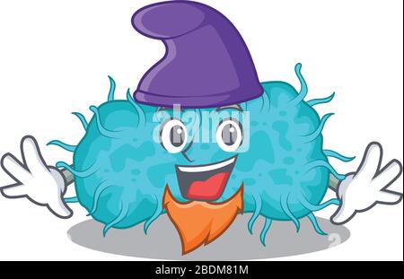 Jolie photo de prokaryote bactérienne dans le motif de dessin animé Elf Illustration de Vecteur