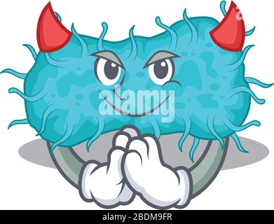 bactéries prokaryote vêtu comme diable dessin de personnage de dessin de dessin animé Illustration de Vecteur
