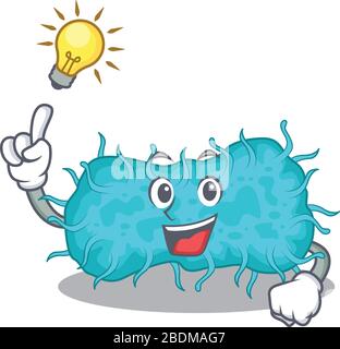 Le motif de caractère mascotte de bactéries prokaryote avec a une idée de geste intelligent Illustration de Vecteur