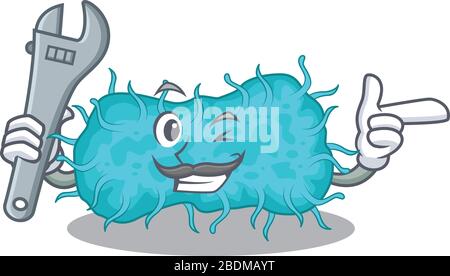 Une photo de bactéries prokaryote mécanique mascotte conception concept Illustration de Vecteur