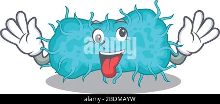 Un dessin animé de bactéries prokaryote ayant un visage fou Illustration de Vecteur