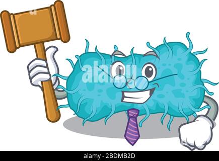 Un humble juge de bactéries prokaryote dessin de personnage de dessin animé portant des lunettes Illustration de Vecteur
