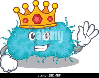 Un roi sage de bactéries prokaryote mascotte style design Illustration de Vecteur