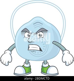 Motif mascotte style masque de respiration avec visage en colère Illustration de Vecteur
