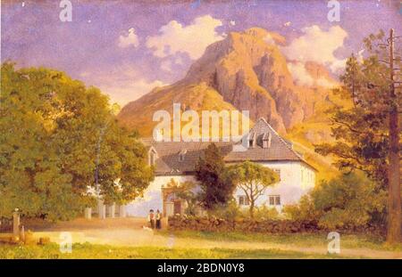 Hans Gude--Baroniet Rosendal--1849. Banque D'Images