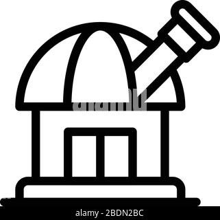 Découvrez l'icône de l'observatoire spatial, son style de contour Illustration de Vecteur