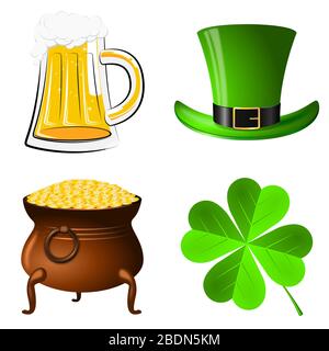 Illustration de la Saint-Patrick - symboles Banque D'Images