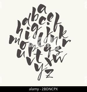 Calligraphie moderne vecteur alphabet écrit à la main Illustration de Vecteur