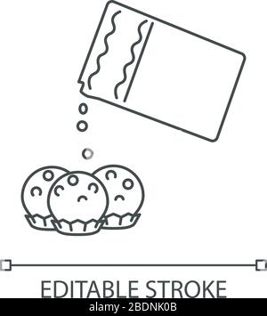 Icône linéaire parfaite pour la fabrication de bonbons. Illustration personnalisable en ligne fine. Dessert sucré, symbole de contour de préparation de la confection de sucre Illustration de Vecteur