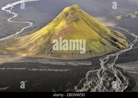 Europe - Islande, Maelifell, Haut de la montagne Banque D'Images