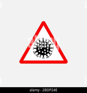 Bloquer la pandémie cesser de chanter le coronavirus 2019 nCov icône. Virus et épidémie, bactérie, microbiologie, symbole de pandémie. Conception plate. Stock - vecteur Illustration de Vecteur