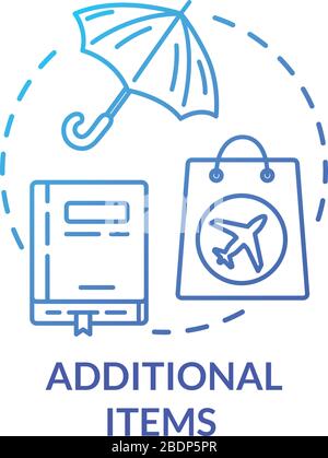 Icône de concept d'éléments supplémentaires autorisés. Illustration de la ligne fine de l'idée de contrôle de l'aéroport de bagages à main et à transporter. Bagages autorisés. Vecteur isolé Illustration de Vecteur