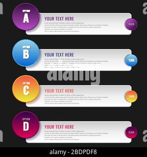 Les étapes infographiques permettent d'utiliser un élément géométrique avec de l'espace pour votre texte. Modèle pour le site Web de bannière, les applications d'interface utilisateur, la présentation d'entreprise, etc. Vector illustr Illustration de Vecteur