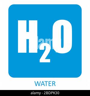 Icône de formule chimique H2O Illustration de Vecteur