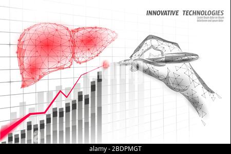 Symbole médical tendance de croissance du foie. Concept de médecin en ligne. Traitement médical de médicaments. Bannière réseau de pharmacie de diagnostic Web de santé. Marché de la livraison Illustration de Vecteur