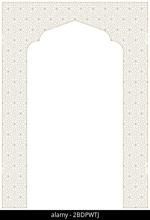 Cadre rectangulaire du motif arabe avec proportion de lignes fines. Illustration de Vecteur