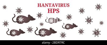 Rats - pathogènes et vecteurs des hantavirus. Modèle abstrait de nouveau hantavirus avec titre. Isolé sur un fond blanc. Illustration vectorielle. Illustration de Vecteur