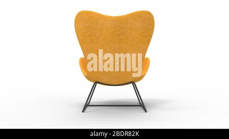 Rendu tridimensionnel d'un fauteuil rétro isolé blanc arrière-plan Banque D'Images