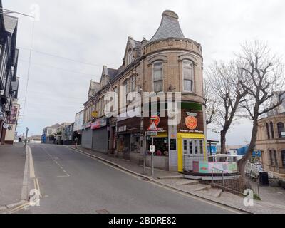 Newquay déserté, Covid 19 verrouillé, zone commerçante vide, entreprise touristique fermée. Newquay Cornwall, Royaume-Uni. Credit:Robert Taylor/Alay Live News