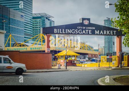 Billingsgate Market - le plus grand marché de gros de poissons au Royaume-Uni par Canary Wharf, Londres Banque D'Images