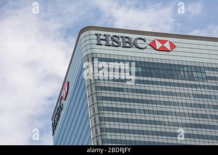 LONDRES- immeuble HSBC dans le centre financier de Canary Wharf. Siège social : organisation bancaire et services financiers de premier plan au monde. Banque D'Images