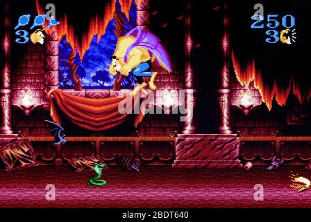 La beauté de Disney et la Bête Roar de la Bête - Sega Genesis Mega Drive - usage éditorial seulement Banque D'Images