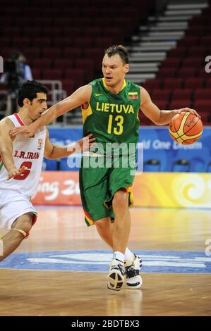 Sarunas Jasikevicius de Lituanie. Joueur et entraîneur de basket-ball lituanien. Banque D'Images