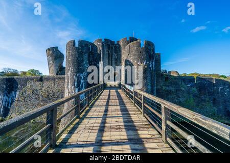 Château de Caerphilly, Pays de Galles, Royaume-Uni, Europe Banque D'Images