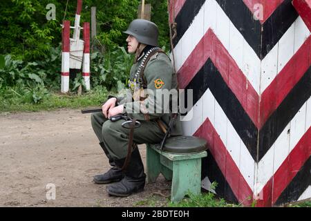 Kiev, Ukraine - 09 mai 2019: Hommes dans les vêtements des soldats de la gendarmerie allemande sur la reconstruction historique à l'occasion de l'anniversaire de la victoire en W Banque D'Images