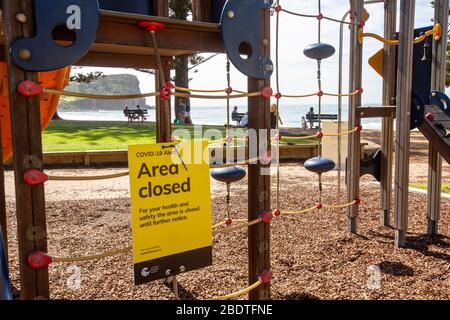 Aire de jeux pour enfants de Sydney fermée par le conseil local en raison de l'éclosion de Coronavirus COVID 19 en Nouvelle-Galles du Sud, en Australie Banque D'Images