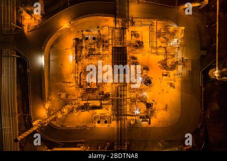 Une raffinerie vue d'en haut près de Tomey, San Francisco, Califor Banque D'Images