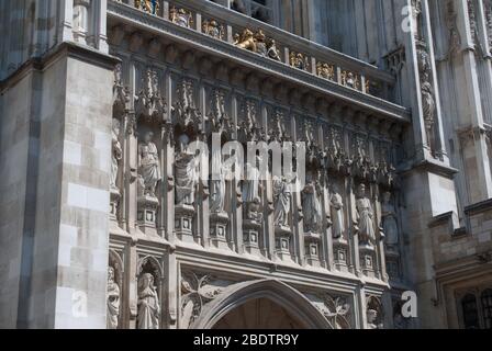 Architecture gothique 1240s Stone Westminster Abbey, 20 Deans Yardd, Westminster, Londres SW1P Banque D'Images