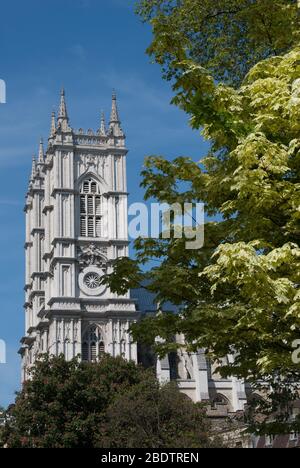 Architecture gothique 1240s Stone Westminster Abbey, 20 Deans Yardd, Westminster, Londres SW1P Banque D'Images