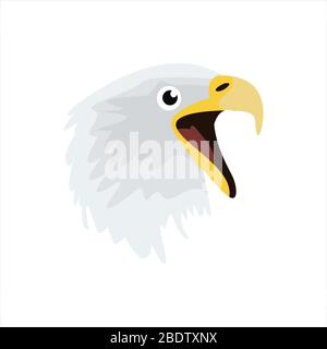 Illustration du personnage de l'emblème de la moto avec clip à tête aigle Illustration de Vecteur