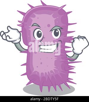 Un superbe concept de mascotte acinetobacter baumannii avec un visage heureux Illustration de Vecteur