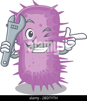 Une photo du concept de conception de mascotte mécanique acinetobacter baumannii Illustration de Vecteur