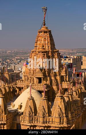 Sri Chandra Prabhu Swami Jain Temple Jaisalmer fort Rajasthan Inde Banque D'Images