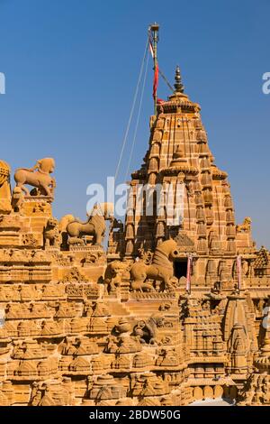 Sri Chandra Prabhu Swami Jain Temple Jaisalmer fort Rajasthan Inde Banque D'Images