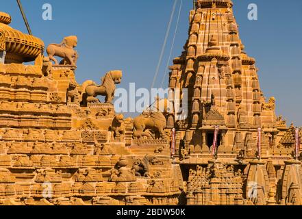 Sri Chandra Prabhu Swami Jain Temple Jaisalmer fort Rajasthan Inde Banque D'Images