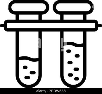 Deux tubes à essai, style de contour Illustration de Vecteur