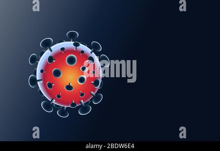 Microbe abstrait de virus sur fond bleu avec espace.bactéries allergiques, soins médicaux, concept de microbiologie. Germe de maladie, infectieux. Illustration de Vecteur