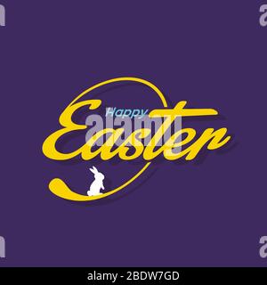 Bannière joyeuse de la fête de Pâques - Typographie Banque D'Images