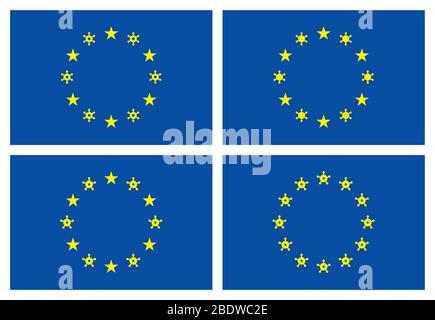 nouveau drapeau de l'union européenne du virus Illustration de Vecteur