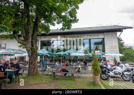Le restaurant Berggasthof Obersalzberg, Alpes bavaroises près de Berchtesgaden, Bavière, Allemagne. Banque D'Images